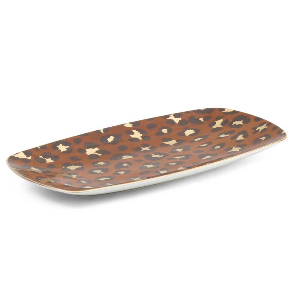 L'objet Leopard Medium Tray New in Box 11.75”x5.5” Porcelain and Gold - Picture 9 of 9